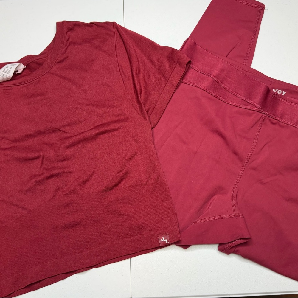 JoyLab Red Activewear Set Size XL Leggings & Crop Top